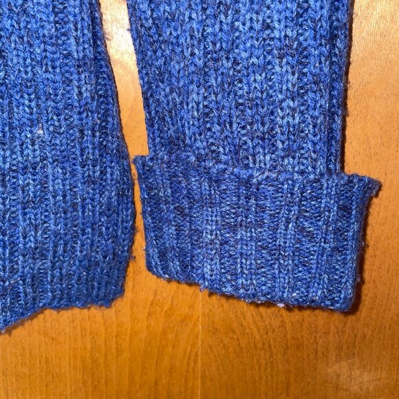 Classic Elements Blue Ribbed Turtleneck Sweater M 100% Acrylic Long Sleeve Knit - Picture 2 of 6